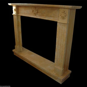 Camino Marmo Giallo Siena Classic Interior Design Marble Fireplace Stile Impero - Picture 1 of 1