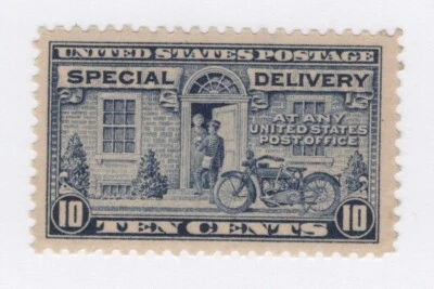 1922 US Special Delivery SC E12a 10c Deep Ultramarine, Motorcycle Delivery MNH - Image 1 of 3