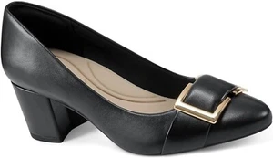 Easy Spirit Cheryl Women's Slip on Dress Pump Black Leather US Size 7 WIDE - Picture 1 of 5