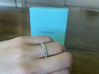 Tiffany & Co. Tiffany Metro Ring 18k White Gold Diamond 1.13 ctw 4 mm Band - Image 1 of 4