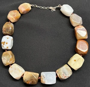 Jay King DTR 925 Necklace Faceted Stone Beaded Sterling Clasp 18-20.5" L28 - Picture 1 of 6