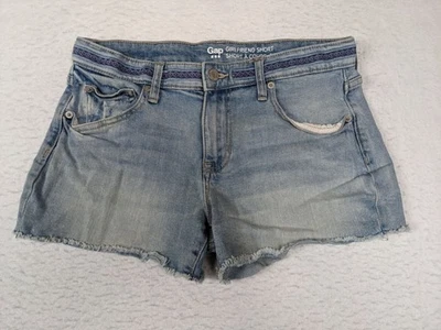 Gap Girlfriend Short Denim Shorts Size 6 28 Light Wash Distressed - Image 1 of 4