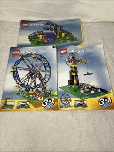 LEGO CREATOR 3-n-1 Drawbridge Crane Ferris Wheel 4957 Retired Set 3 Manuals Only - Picture 1 of 13