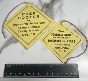 1910’s Longmont vs Preps Colorado High School Football Wrist Tags - Picture 1 of 5