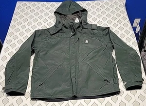 Carhartt Men's Shoreline Waterproof Breathable Jacket Coat Large Green Full Zip - Bild 1 von 6