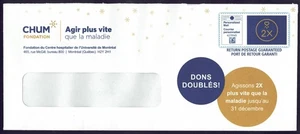 Canada Personalized Mail, Fondation CHUM Agir plus vite 2X, French - Bild 1 von 2