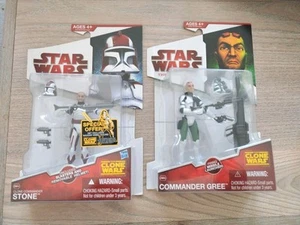 Star Wars Clone Wars-Clone Commander Stone CW44&Commander Green CW09-2009-Hasbro - Bild 1 von 8