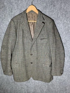 Blazer Harris tweed uomo 46L 100% lana scozzese giacca cappotto sportivo difetto a pois* - Foto 1 di 16