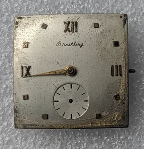 Vintage Breitling Square Dial Manual Wind 17 jewels Watch Movement Part as - is - Picture 1 of 9
