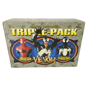 Marvel Mini Busts Triple Pack Venom Amazing Spider Man Black Suit Statue Set - Picture 1 of 10