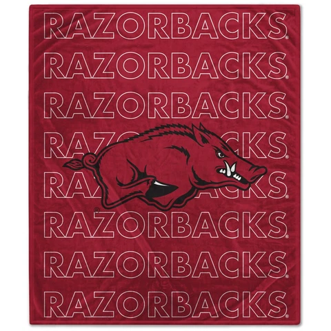 Arkansas Razorbacks NCAA 60'' x 70'' Echo Plush Blanket Cover
