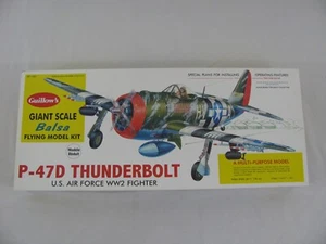 Guillow's 1/16 Balsa Wood P-47D Thunderbolt Flying Model Airplane Kit #1001 NIB - Picture 1 of 17