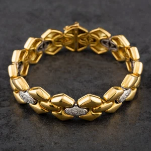 Juego de pavé de diamantes de corte brillante de 1,00 quilates de oro de dos colores de segunda mano de 18 quilates elegante... - Imagen 1 de 1