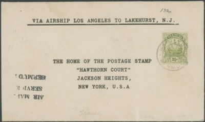1925, APRIL 22, ZEPPELIN-AIRSHIP LOS ANGELES 2ND RETURN FLIGHT FROM BERMUDA - Image 1 of 2