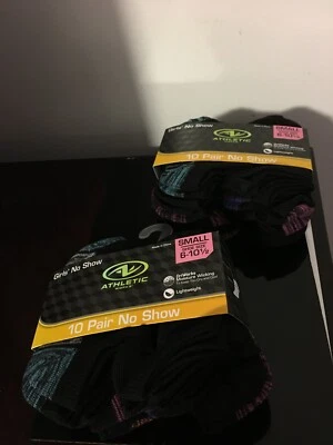 BRAND NEW LOT OF 2 TODDLER GIRLS SIZE 6-10.5 ATHLETIC WORKS 10 pack NO SHOW SOCK - Image 1 of 4