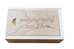 Personalised wooden laser engraved 16Gb usb stick flash drive wedding gift box - Picture 1 of 15