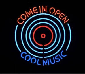 Come In Open Cool Music Neon Sign Light Bar Pub Wall Hanging Visual Art 24"x24" - Picture 1 of 1