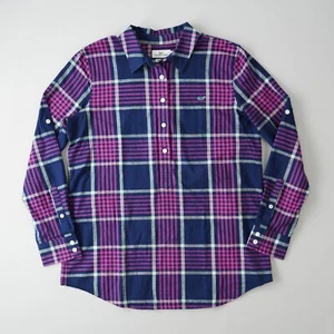 Vineyard Vines Harbor kariert entspannt Popover Shirt Roll Tab Ärmel Damen Größe 6 - Bild 1 von 12