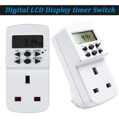 Programmable Electronic Timer 12/24 Hour Digital Switch 7 Day Socket Plug in - Image 1 of 4