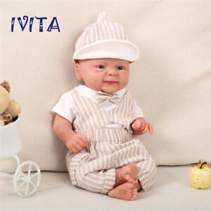 14inch Smile Baby Doll Silicone Reborn Boy Kids Birthday Gift IVITA Doll