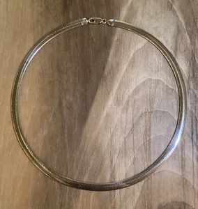 ITALY YGI Sterling 925 Omega Snake 6mm Choker 17” Necklace 28g (AN824-38) - Picture 1 of 5