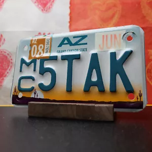 2008 Arizona Motorcycle License Plate – Desert Graphic Embossed – MC 5TAK - Picture 1 of 2