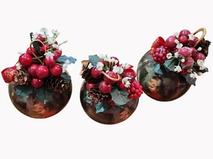 3 palline vintage Donald Zolan Laurie & The Creche Natale 3,75" ornamenti 1991 - Foto 1 di 4