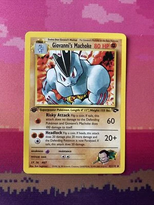 Pokemon Card Giovanni's Machoke Gym Challenge 1st Edition Uncommon 42/132 NM - Image 1 of 2