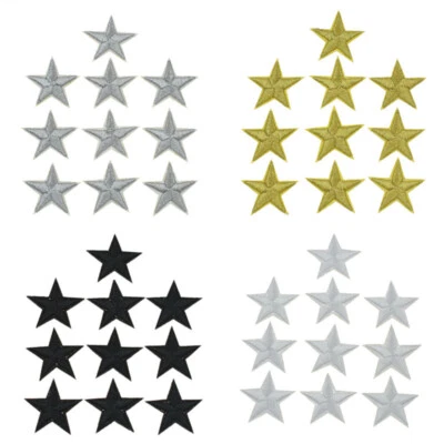 10Pcs Star Embroidery Patches Iron on Applique Clothes Bag Hat Sewing Decor DIY - Image 1 of 4