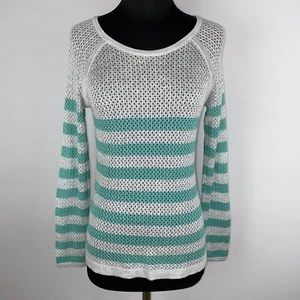 Converse S gestreifter offener lockerer Strickpullover Acryl leichter Pullover OT - Bild 1 von 12