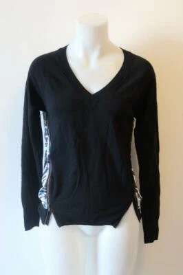 MUJER SACHIN + BABI NEGRO BLANCO AZUL CREMALLERA LATERAL CACHEMIR SUÉTER S * Foto 1 de 4