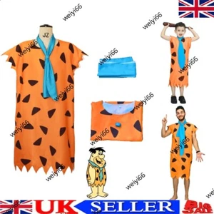 ⭐American Animation The Flintstone Role Fred Flintstone Cosplay Dress Costume UK - Picture 1 of 9
