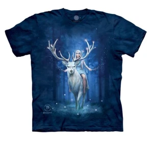 The Mountain Fairy Fantasy Forest Deer Stag Elk Woman Ann Stokes T-Shirt S-4X - Picture 1 of 4