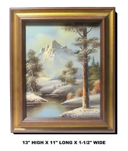 LOWEST PRICE! "F. JAYSON" ARTIST SIGNED OIL PAINTING, 13"x11" BEVELED WOOD FRAME - Picture 1 of 12