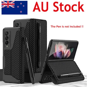 Phone Case Pen Slot Leather Clamshell Shell Protection Cover For Samsung Fold 3 - Picture 1 of 17