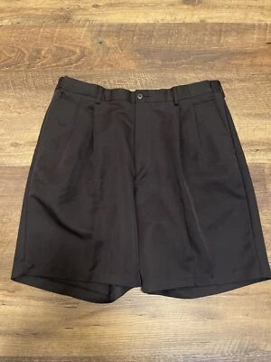 Shorts chino masculino Savane 38W preto plissado frontal 100% poliéster micro dener - Imagem 1 de 4