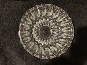 Hoosier plato de caramelo plato de vidrio diseño girasol 1 3/4"" de alto x 4 1/2"" baratija - Imagen 1 de 2