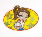 VTG Vending Machine Sticker DSG 2003 Girl Cute Softball Yellow Stars