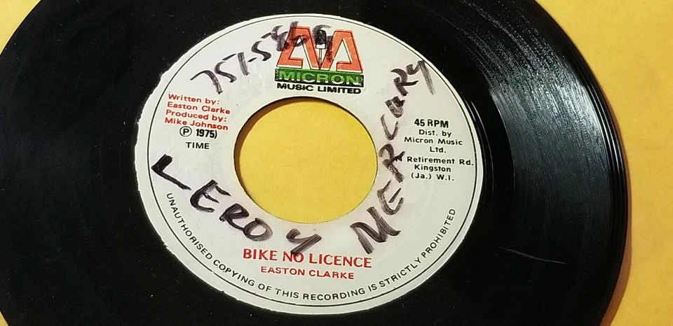 RARE - EASTON CLARKE  - BIKE NO LICENCE / REGGAE 7" on MICRON LABEL - Image 1 of 1