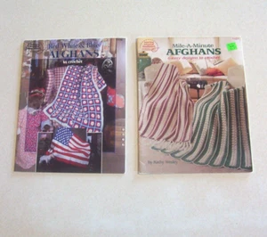 Lot of 2 Afghan Crochet Pattern Leaflets Paperback  #4 - Picture 1 of 2