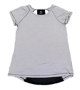 Champion C9 Stripe Athletic Top Mesh Back Girls L 10/12  High Low Black White  - Picture 1 of 13