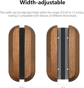 Vertikaler Laptopständer für Schreibtisch, verstellbarer vertikaler Laptophalter, Walnussholz - Bild 1 von 3