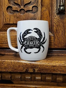 Cancer Coffee Mug 16oz Large Black White Crab Zodiac Sign Astrology By Threshold - Imagen 1 de 6