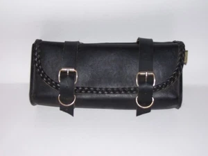 Vintage Black Leather Motorcycle Tool Bag Willie & Max - Bild 1 von 6