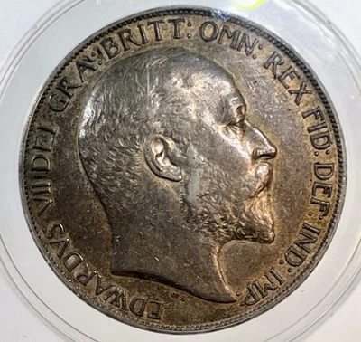 1902 Great Britain Crown ANACS AU58 Silver .925 KM#803 Toned Almost Uncircula... - Image 1 of 4