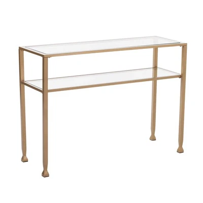Jaymes Metal & Glass 2-Tier, Console Table, Soft Gold (AMZ3775KC) - Image 1 of 4