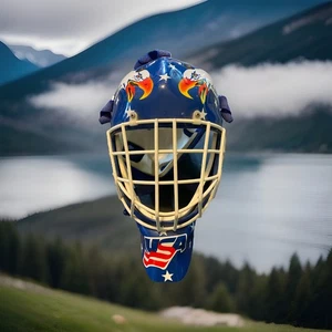 Garth Snow Itech Réplica 1994 EE. UU. Olímpico Hockey Portero Máscara Casco Bandera Águila  - Imagen 1 de 9