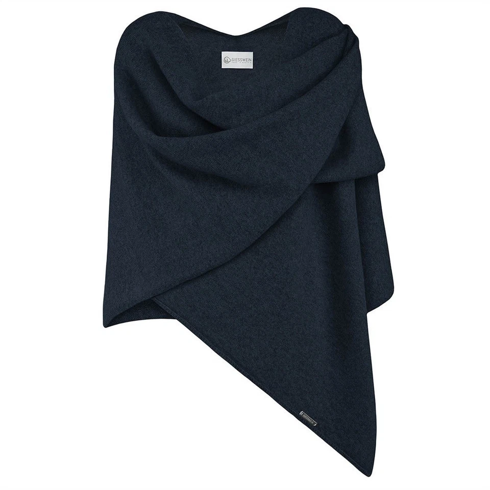 Giesswein Merino Lambswool Poncho Cape Lammwolle korsikablau blau Merinowolle