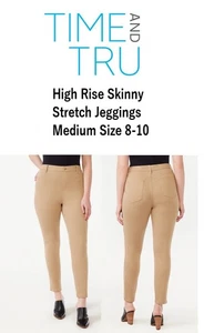 Time and Tru Damen Khaki Gr. M 8-10 High Rise Skinny Jeggings Pull-On 29" Naht - Bild 1 von 8