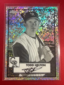 2021 Topps Chrome Platinum Anniversary Todd Helton #524 rifrattore bianco e nero - Foto 1 di 2